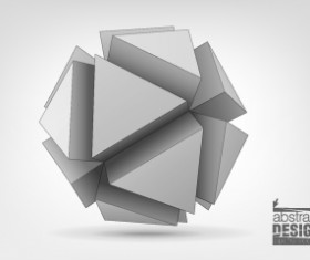 3D geometrical shapes design vector 01
