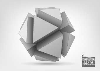 3D geometrical shapes design vector 01