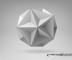 3D geometrical shapes design vector 03