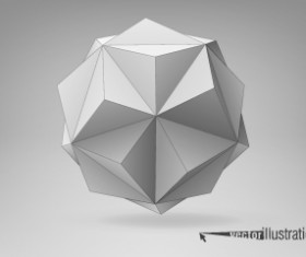 3D geometrical shapes design vector 04