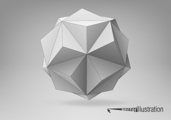 3D geometrical shapes design vector 04
