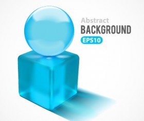 Shapes 3D glass background vector 02