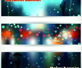 Autumn rain banner vector