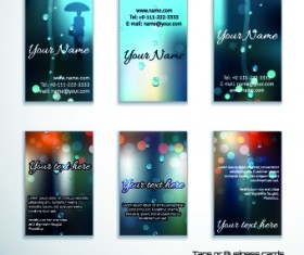 Autumn rain style business card vector 02