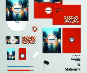 Autumn rain style corporate kit vector