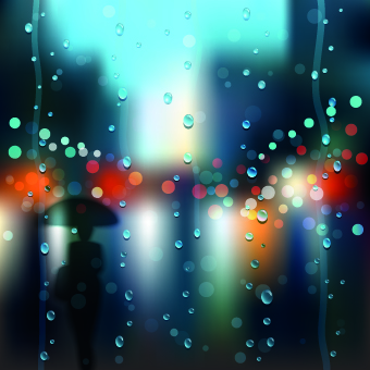 Autumn rain vector background