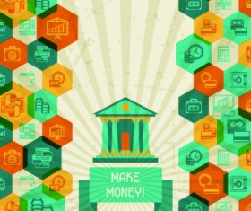Vintage Banking and finance design vector 01