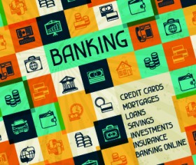 Vintage Banking and finance design vector 03