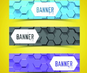 Boneycomb banner vector 02