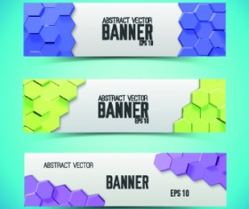 Boneycomb banner vector 04