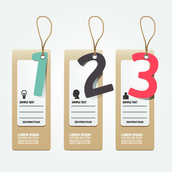 Creative Banners with numbers vector 01