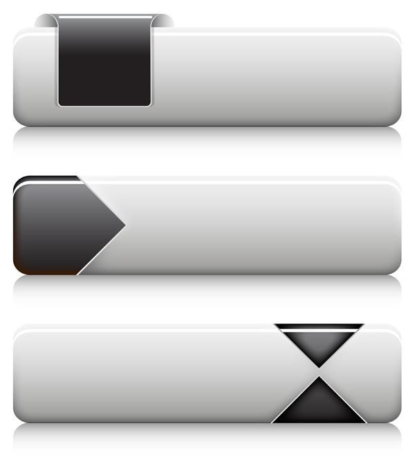 Black and white buttons vectors