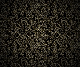 Black pattern vintage Backgrounds vector 01
