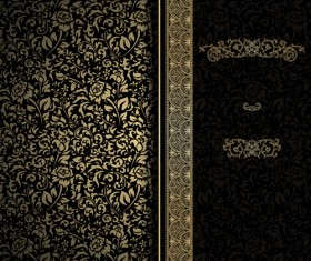 Black pattern vintage Backgrounds vector 02
