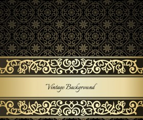 Black pattern vintage Backgrounds vector 03