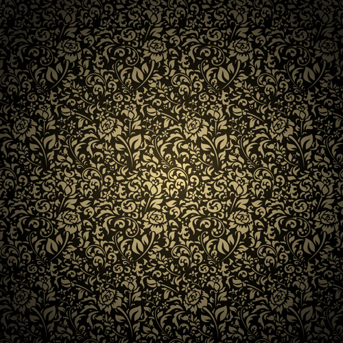 Black pattern vintage Backgrounds vector 04