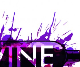 Wine Bottle with Splash Effect vector 02