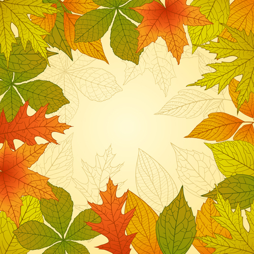 Bright autumn leaves vector backgrounds 02
