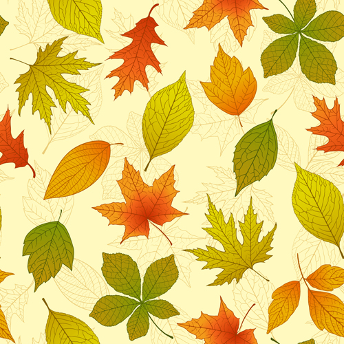 Bright autumn leaves vector backgrounds 03