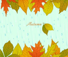 Bright autumn leaves vector backgrounds 04