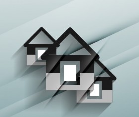 Building Houses template vector 01