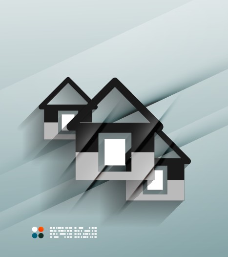 Building Houses template vector 01