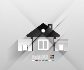 Building Houses template vector 02