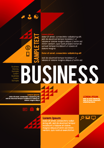 Stylish Business poster cover vector 02