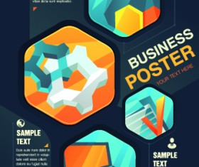 Stylish Business poster cover vector 04