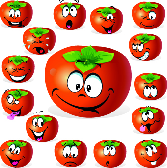 Cartoon Funny Fruit vector 01