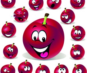 Cartoon Funny Fruit vector 02