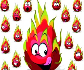 Cartoon Funny Fruit vector 03