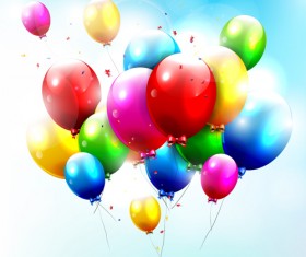 Romantic Color Balloons background art 01