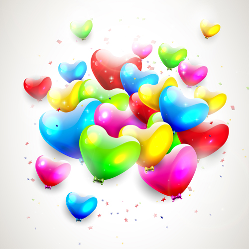 Romantic Color Balloons background art 04