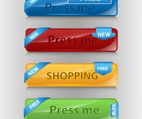 Color Web Buttons vector 03