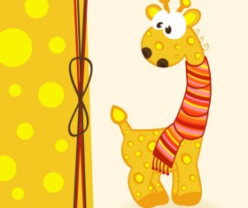 Cute Animals cards art vector 06