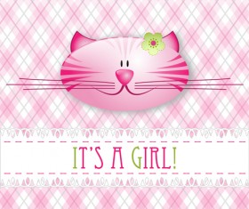 Cute cat card vector