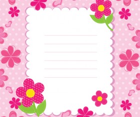 Cute flower baby card vector 01