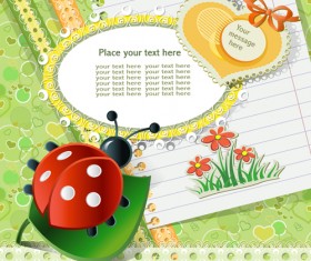 Cute flower baby card vector 02