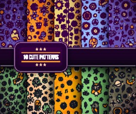 Vector cute patterns design 01