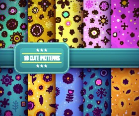 Vector cute patterns design 02
