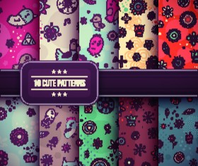 Vector cute patterns design 03