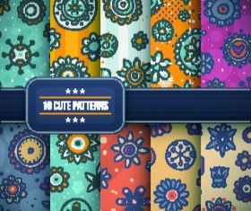 Vector cute patterns design 04