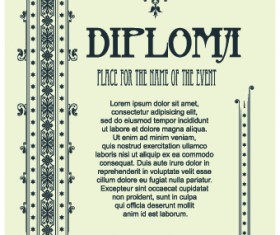 Modern Diploma template vector 01