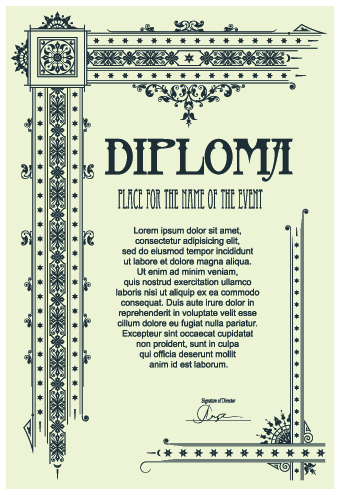 Modern Diploma template vector 01