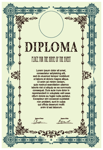 Modern Diploma template vector 02