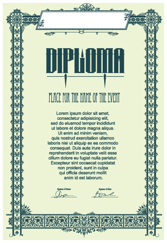 Modern Diploma template vector 03