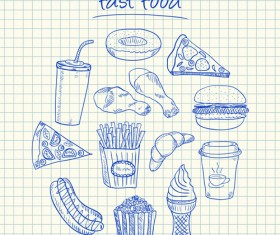 Hand Drawn Fast food elements 02