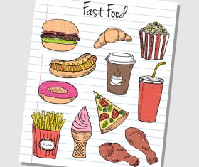 Hand Drawn Fast food elements 03