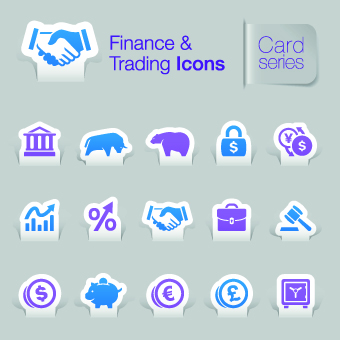 Finance and Trading icons vector